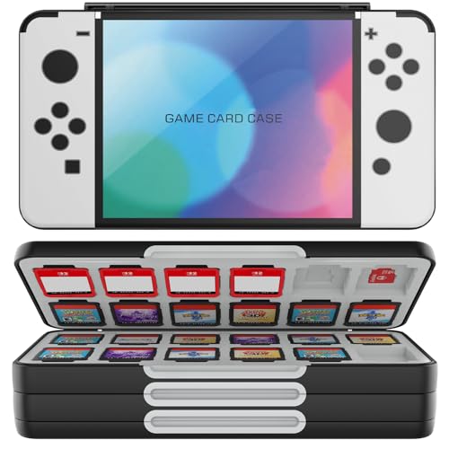 HEIYING Switch Game Card Case for Nintendo Switch 2 / OLED/Lite,Customized Pattern Portable Switch Game Holder with 72 Game Card Slots and 24 Micro SD Cards Slots - color: NSO Console