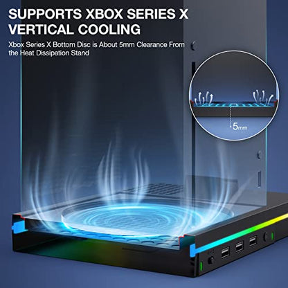 Cooling Fan Charging Stand for Xbox Series X/S Console, Vertical Dual Controller Charger Station Accessories with 2 X 1100mAh Rechargeable Battery, Fast Charging Station with 3 USB Ports&Headset Stand - size: Cooling Charging Stand + Battery Packs