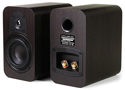 Micca RB42 Reference 2-Way Passive Bookshelf Speakers, Stereo Pair, Walnut | Amplifier Required, Long-Throw 4-Inch Woofers, 0.75-Inch Silk-Dome Tweeter, Desktop, Home Theater, Surround Sound