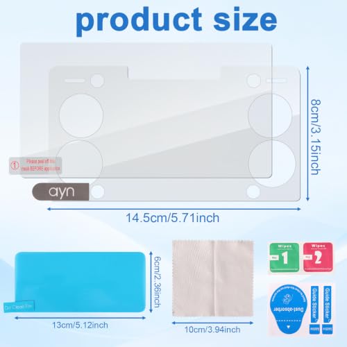 2pcs Screen Protectors for AYN THOR Handheld Console, Glass Dual Display with Anti-Scratch HD Clear & Bubble-Free with Cleaning Accessories (Upper + Lower Screen)
