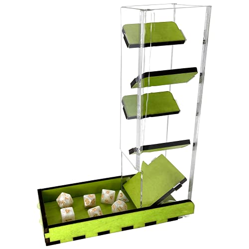 C4Labs Tall 10″ Dice Tower & Basic Tray – Chroma Series – Lime Green - color: Lime Green