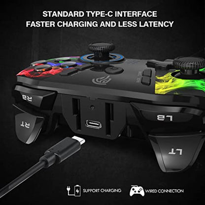 EasySMX Wireless PC Controller, Dual-Vibration Joystick Gamepad Computer Gaming Controller for PC Windows 7/8/10/11/12, Steam, Steam Deck, PS3, Switch, Android Mobile and Android TV BOX- Black