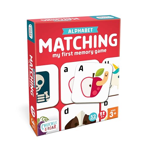 Chuckle & Roar Alphabet Matching Memory Game, Toddler Games, Kids Ages 3+ | Uppercase & Lowercase Letter Match, Up to 4 Players, Travel Toy for Toddlers 3-5, Screen-Free Preschool Game, Learning Game - color: Multicolor