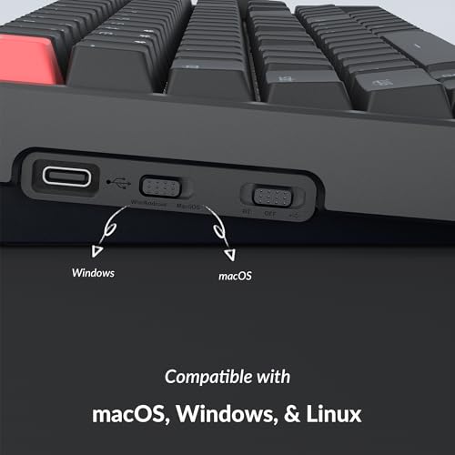Keychron K4 96% Layout QMK Wireless and Wired Mechanical Keyboard Super Banana Switch, RGB Backlight Aluminum Frame with Shine-Through Double-Shot PBT Keycaps for Mac Windows-Version 3 - color: Keychron Super Banana Switch, size: Version 3