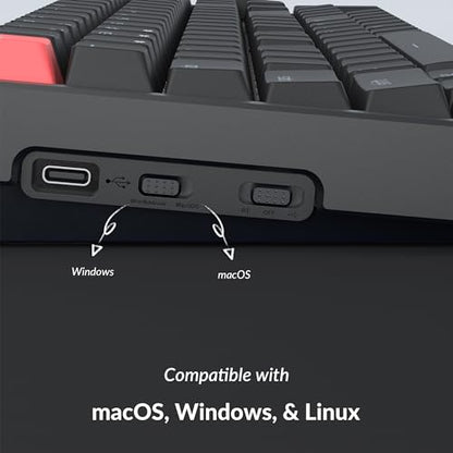 Keychron K4 96% Layout QMK Wireless and Wired Mechanical Keyboard Super Red Switch, RGB Backlight Aluminum Frame with Shine-Through Double-Shot PBT Keycaps for Mac Windows-Version 3 - color: Keychron Super Red Switch, size: Version 3