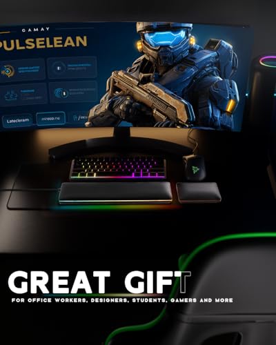 ASFSKY RGB Keyboard and Mouse Wrist Rest Set for 60%-75% Compact Keyboards – Ergonomic Wooden Support Pad with PU Leather & Memory Foam, Anti-Slip Rubber Base for Gaming, Office & Typing Pain Relief - style: RGB