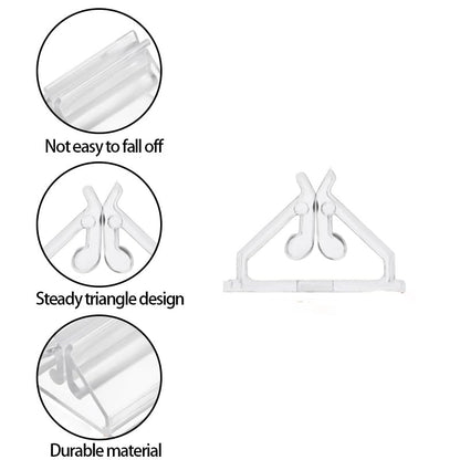 50 Pcs Clear Card Stands, Triangular Display Holders for Game Cards, Photos, Menus, Table Number Signs - Transparent Acrylic Card Holders for Board Games & Decor