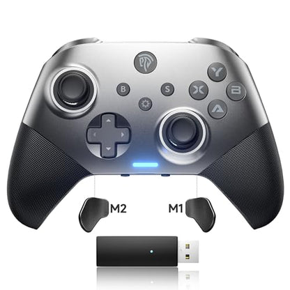 EasySMX Rechargeable Mobile Switch PC Controllers with Interchangeable Magnetic Cover, X10 Wireless Bluetooth Switch Controller Pro PC Controller for Android Mobile iOS and Tesla, Grey - color: Dark gray