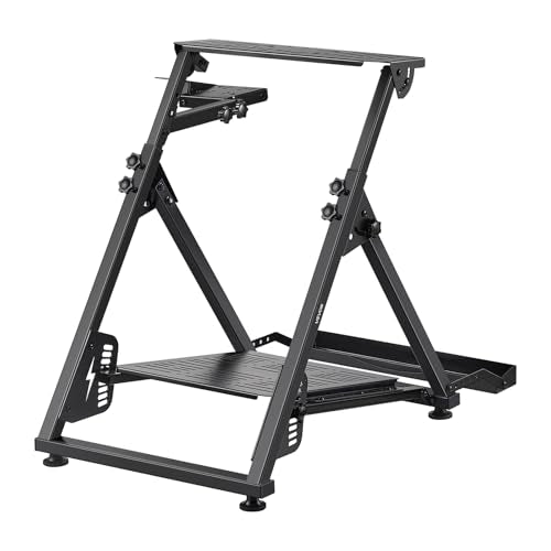 VEVOR Racing Wheel Stand, Adjustable & Foldable Simulator Stand for Logitech G923 G920 G29 G27, Thrustmaster T300RS TX F458 T500RS T3PA-PRO(F1/GT) Gaming Cockpit,Pedals Simulator NOT Included - size: X-shaped Pro
