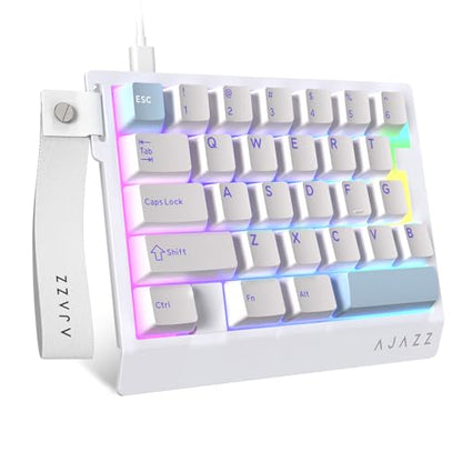 A.JAZZ AK029 Wired 29 Keys One-Handed RGB Gaming Keyboard with 8000HZ,0.01mm RT Magnetic Switches Adjustable Actuation,Hotswappable Mechanical Keyboard,Aluminum Plate,Web Driver for Gamers-White - color: White