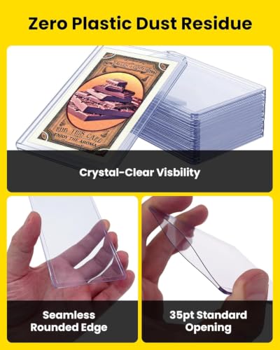 Tobacco Toploaders 25 Pack, 1.65 x 2.87 in | 35PT Hard Plastic Card Sleeves for T205 T206 Vintage Cigarette Cards & Mini Baseball Cards, Rigid PVC Top Loaders, Blue Tint