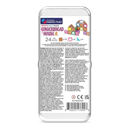 MAGNA-TILES microMAGS 24-Piece Gingerbread House Travel Set, The Original Magnetic Building Brand - style: Gingerbread