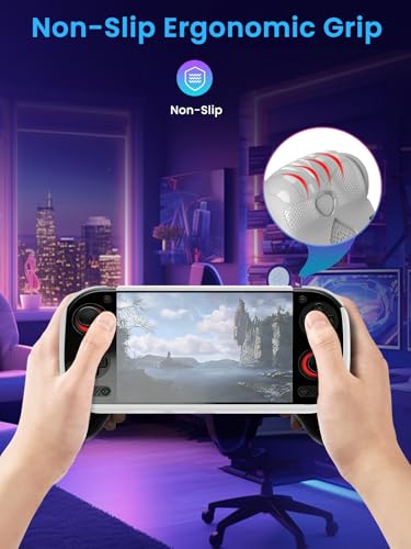 Oshmirian for AYN Odin 3 6inch TPU Grip Case – Shockproof Non-Slip Full Protective Cover with Kickstand, Anti-Scratch Drop Protection Gaming Console Case (White - color: White