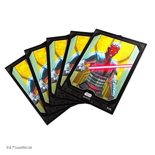 Star Wars Unlimited Darth Maul Art Sleeves | Gamegenic Officially Licensed Pack of 60 Art Sleeves and 1 Clear Sleeve, Optimized Size for TCG and LCG Games - style: Darth Maul