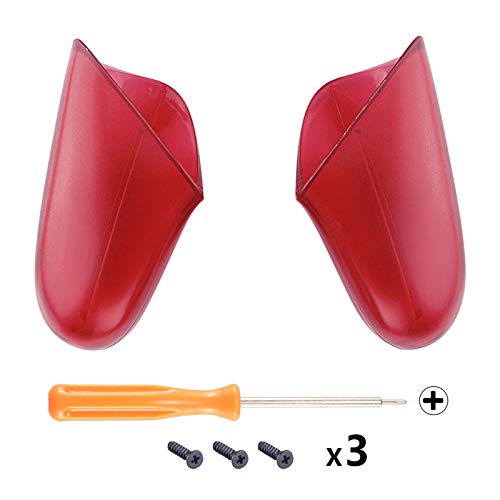 eXtremeRate Transparent Clear Red Replacement Handle Grips for Nintendo Switch Pro Controller, DIY Hand Grip Shell for Nintendo Switch Pro - Controller NOT Included - color: Clear Red