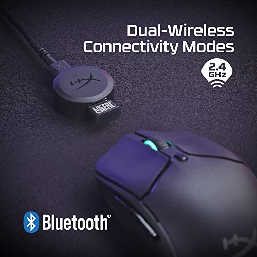HyperX Pulsefire Haste 2 – Wireless Gaming Mouse- Ultra Lightweight, 61g, 100 Hour Battery Life, Dual Wireless Connectivity, Precision Sensor - Black - color: Black, size: Wireless, style: Pulsefire Haste 2