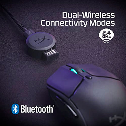 HyperX Pulsefire Haste 2 – Wireless Gaming Mouse- Ultra Lightweight, 61g, 100 Hour Battery Life, Dual Wireless Connectivity, Precision Sensor - Black - color: Black, size: Wireless, style: Pulsefire Haste 2