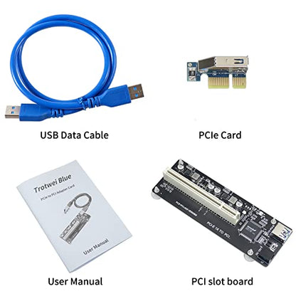 PCIe to PCI Adapter | Single/Dual Slot Converter with USB 3.0 Cable | Legacy Device Expansion for Audio Interfaces & Capture Cards - color: PCIe to Single PCI Right-Angle Adapter