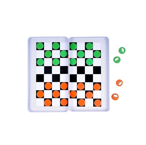The Purple Cow Magnetic Travel Checkers Game - Board Games for Kids and Adults. Great for Travel. - color: Checkered