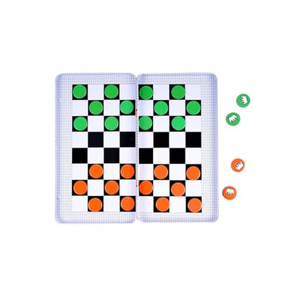 The Purple Cow Magnetic Travel Checkers Game - Board Games for Kids and Adults. Great for Travel. - color: Checkered