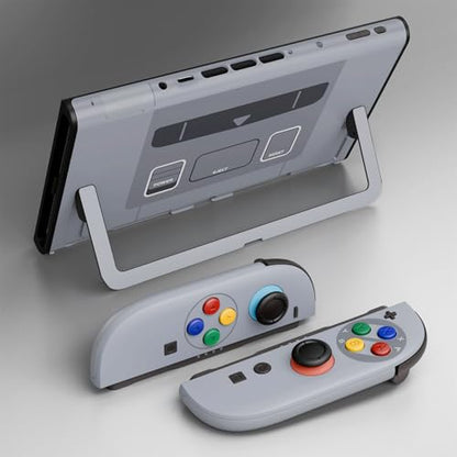 eXtremeRate DIY Replacement Shell Buttons for Nintendo Switch 2, Full Set Back Plate Controller Housing with Button for Switch 2 Console & Joycon 2 - Deluxe Version - SFC SNES Classic EU Style - color: SFC SNES Classic EU Style