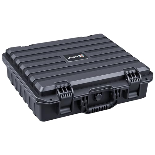 Lykus HC-4010 Waterproof Hard Case with Foam, Inner Size 15.35*12.4*3.98in | IP67 Waterproof, Pluckable Foam, Suitable for Cameras, Lenses, Electronic Equipment and More - color: Black, size: HC-4010