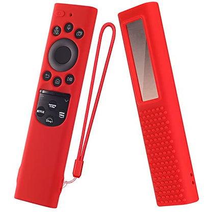 Silicone Case for Samsung BN59-01385 BN59-01386 TM2280E BN59-01391 Silicone Cover for Samsung Smart TV Solar Cell Remote Control 2022 Silicone Remote Control Sleeve（Red） - color: Red