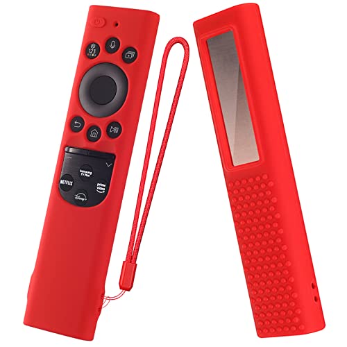 Silicone Case for Samsung BN59-01385 BN59-01386 TM2280E BN59-01391 Silicone Cover for Samsung Smart TV Solar Cell Remote Control 2022 Silicone Remote Control Sleeve（Red） - color: Red