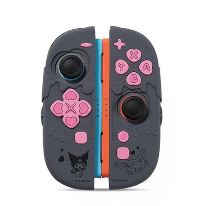Kuitmor Silicone Protective Shell Compatible with Joy con of Switch 2, Soft Silicone Cover Case, Anti-Scratch Protective Case for Switch 2025 Controllers (Black Kuromi)