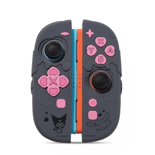 Kuitmor Silicone Protective Shell Compatible with Joy con of Switch 2, Soft Silicone Cover Case, Anti-Scratch Protective Case for Switch 2025 Controllers (Black Kuromi)