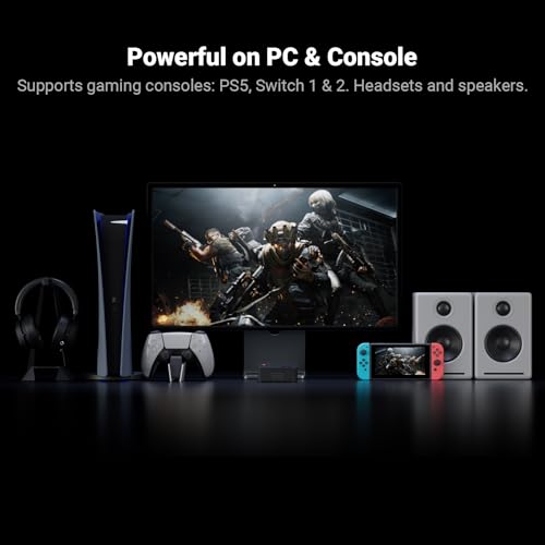 Fosi Audio C3 Gaming DAC Amp for PC, USB External Sound Card with 7.1 Surround Sound, Desktop Volume Control, Footstep Enhancement, Compatible with PS5, Switch, Laptop, Headset for FPS