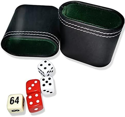 1Pcs Leather Dice Cup PU Leather Dice Shaker Cup Without Dice Quiet Shaking Portable Dice Cup for Backgammon Bar Party KTV Poker Liars Dice Party Games, Black