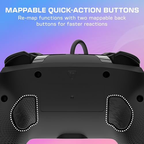 Turtle Beach Afterglow Wave Wired RGB Gaming Controller, Nintendo Switch 2 | Switch Lite, OLED, Hall-Effect Thumbsticks, 2 Mappable Back Buttons, Audio Controls, C-Button for GameChat, RGB Lights, Black - color: Black