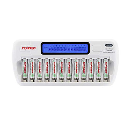 Tenergy 12 Pack Centura AAA and TN160 Charger, Low Self-Discharge AAA 1.2V 800mAh NiMH Rechargeable Batteries for Remote Controllers, Toys, and More - size: Charger + 12 Pack Centura AAA