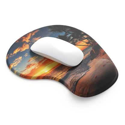 Office Mousepad with Gel Wrist Support - Ergonomic Gaming Desktop Mouse Pad Wrist Rest - Design Gamepad Mat Rubber Base for Laptop Computer -Silicone Non-Slip Special-Textured Surface (15SunsetP) - color: 15SunsetP