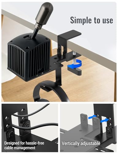 Desk Mount for Racing Sim Shifter Compatible with Logitech G Driving Force, MOZA HGP, Thrustmaster TH8S/TH8A, Turtle Beach VelocityOne Multi-Shift, Fanatec ClubSport, Simagic DS-8X Shifter - Black - color: Racing Shifter Mount