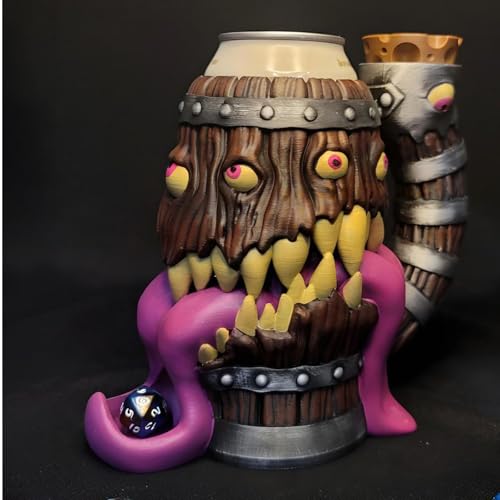 DND Mug Dice Tower Set, DnD Dice Cup with Storage, 12/16 Oz Beverage Holder, DND Accessories for Players, Best Gift for RPG Game lover (Mimic) - color: Mimic-12oz