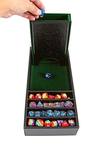 Forged Dice Co. Citadel Dice Tray and Tower - 3 in 1 RPG Dice Storage, Perfect for Tabletop Gaming - color: Green