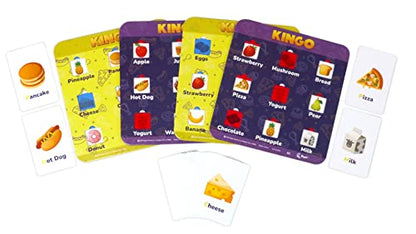 Regal Games Kingo Foods Edition Bingo Game for Kids - Fun Educational Learning for Preschool & Kindergarten - Phonics, Vocabulary Builder & Sight Word Game for Classroom & Home - size: Food Edition