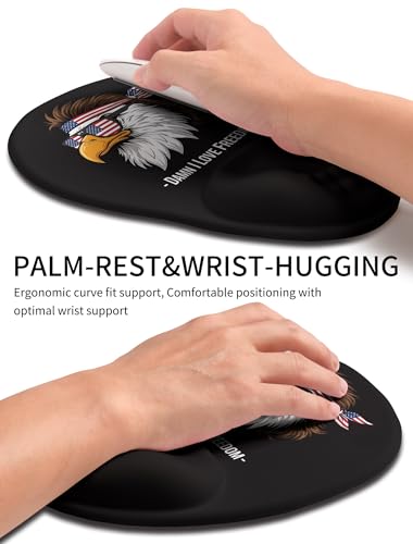 Palm-Rest and Wrist-Hugging Mouse Pad Wrist Rest, Ergonomic Wrist Support with Curve Fitting Cushioned Memory Foam for Carpal Tunnel Pain Relief, 9.9 x 8.3 Inch, DILF - color: Dilf