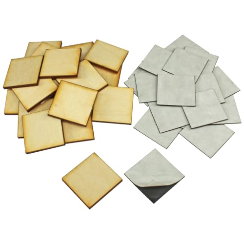 LITKO 30mm Square Ready-Base Kit | Compatible w/Old World | Base + Magnet | Twenty 3mm plywood bases + magnets | Magnetize minis for storage & steel trays | Infantry - style: 30mm Square