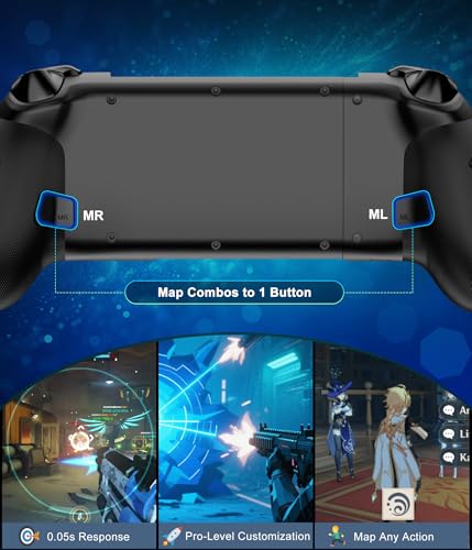 Mocagen Phone Controllers for iPhone/Android/Switch/Oled/Switch 2 - Hall Effect Joysticks & Triggers, Mobile Gaming Controller with 7 RGB Light, Macros, Turbo, Keylinker APP, Mac - size: Xbox Layout-Spider Silk