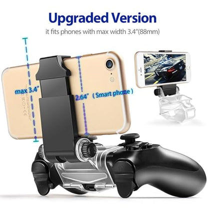 Newcos Game Controller Holder, Joso Angle View Adjustable Android Smart Phone Mount Bracket Storage Holder for Sony PS4 Dualshock 4 Controller Gamepad with OTG Data Cable