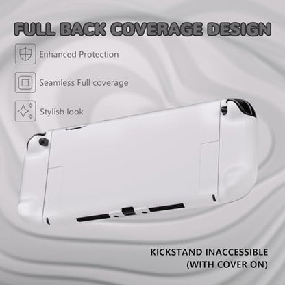 PlayVital Hard Case for Nintendo Switch 2 with Extra Stand & Thumb Grip Caps | Split Design, Dockable Protective Full-Body Shell Cover for Nintendo Switch 2 | Solid Color Series, White - color: White