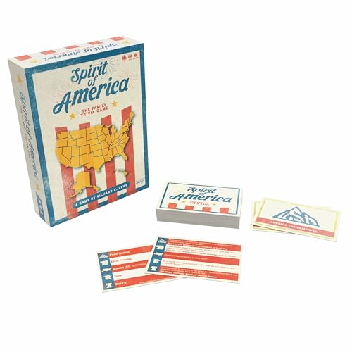 Spirit of America: The Family Trivia Game, Fun Challenge of USA History in 5 Categories, from Our 50 States to History of the Nation for Kids & Adults, Educational Party Night Activity, 2-4 Players