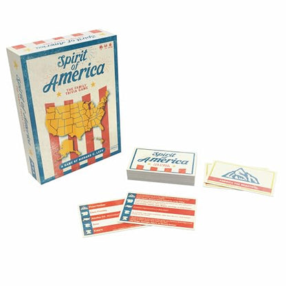 Spirit of America: The Family Trivia Game, Fun Challenge of USA History in 5 Categories, from Our 50 States to History of the Nation for Kids & Adults, Educational Party Night Activity, 2-4 Players