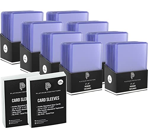 Platinum Protectors Premium Top Loaders (200 ct) and Ultra Clear Soft Penny Sleeves (200 ct) Bundle for Standard Trading Cards - size: 200 Toploaders + 200 Sleeves