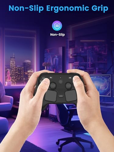 for Steam Controller 2 Case,Premium Silicone Protective Skin Cover, Non-Slip Grip Shockproof Anti-Scratch Full Body Sleeve for Controller 2 Gamepad,Black