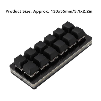 LICAEVEY One Handed Macro Mechanical Keyboard, 12 Keys Hot Swappable RGB Gaming Keypad, Programmable Mini Red Switch Keyboard, for OS X, for for Pi (Black)