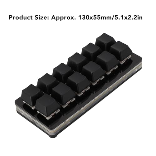 Tissting 12 Key Programmable Gaming Keyboard Black USB Mini | Compact RGB Backlit One-Handed Mechanical Keypad for Macros, Shortcuts, and Rhythm Games, 6.3x3.9in/16x10cm